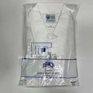 NWT DSCP Garrison Collection Men White Shirt Short Sleeve The Perfect Fit Sz 17R